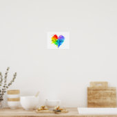 #BeYou Rainbow Splattered Heart Print (Keuken)