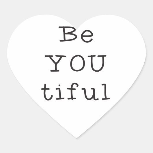 BeYOUtifuL Hart Sticker (Voorkant)