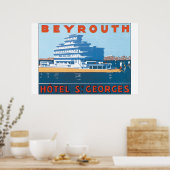 Beyrouth St. Georges Vintage Travel Poster (Keuken)