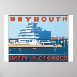 Beyrouth St. Georges Vintage Travel Poster