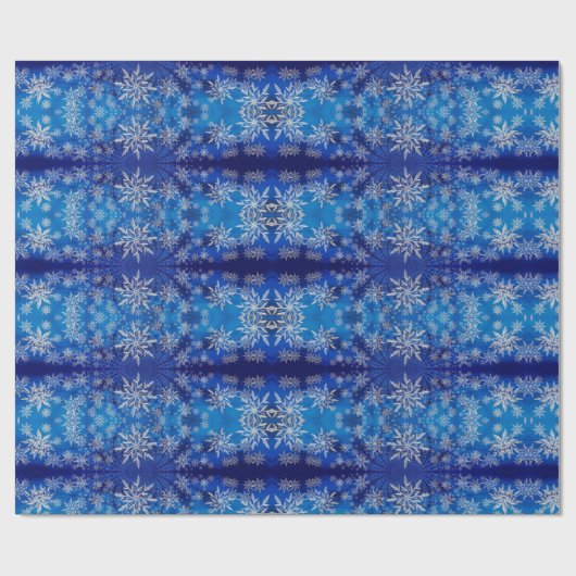 Beyuful Cool Great KerstBlue Snowflake Cadeaupapier (Vlak)