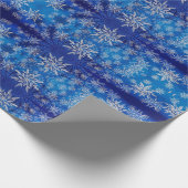 Beyuful Cool Great KerstBlue Snowflake Cadeaupapier (Hoek)