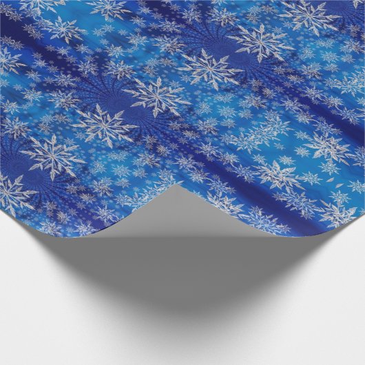 Beyuful Cool Great KerstBlue Snowflake Cadeaupapier (Hoek)
