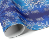 Beyuful Cool Great KerstBlue Snowflake Cadeaupapier (Rol Hoek)