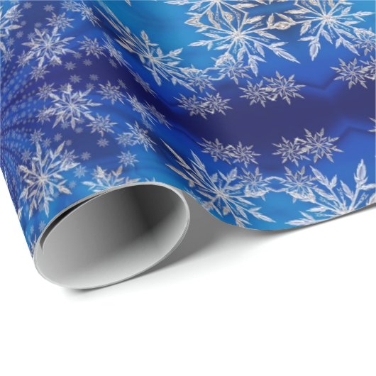 Beyuful Cool Great KerstBlue Snowflake Cadeaupapier (Rol Hoek)