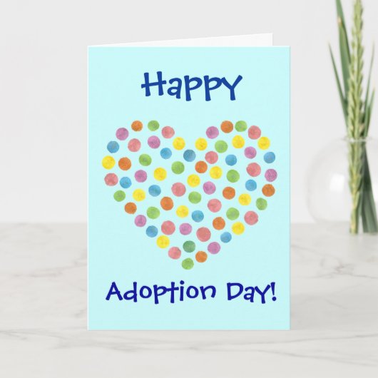 bezaaid hart Happy Adoption Day Kaart (Voorkant)