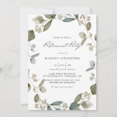 bezaaide eucalyptus krans pensionering partij kaart (Voorkant)