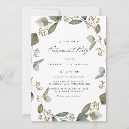 bezaaide eucalyptus krans pensionering partij kaart