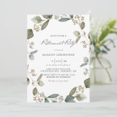 bezaaide eucalyptus krans pensionering partij kaart (Staand voorkant)