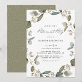 bezaaide eucalyptus krans pensionering partij kaart (Voorkant / Achterkant)