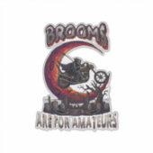 Bezem Amateurs Grim Reaper Motorfiets Halloween R Sticker (Voorkant)
