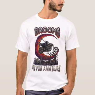 Bezem Amateurs Grim Reaper Motorfiets Halloween R T-shirt