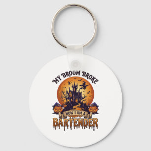 Bezem Bracht Barman Halloween Spokenhuis Heks Sleutelhanger