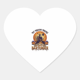 Bezem Bracht Bartender Halloween Spokenhuis Heks Hart Sticker