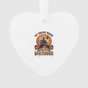 Bezem Bracht Bartender Halloween Spokenhuis Heks Ornament