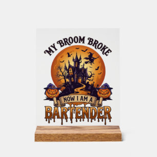 Bezem Braken Bartender Halloween Spoken Huis Heks Acryl Bord