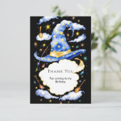 Bezem Eenvoudige Magie Tovenaar Verjaardag Bedankkaart (Staand voorkant)