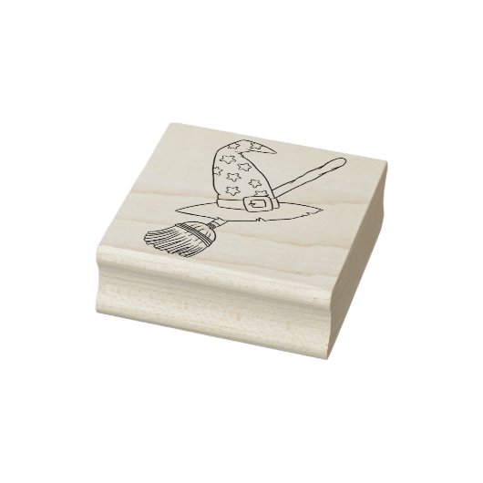 bezem en heks pet illustratie kunststempel rubberstempel (Stempel)