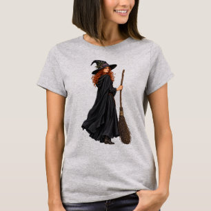 Bezem en heks tovenares t-shirt