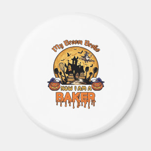 Bezem Gebroken Bakker Halloween Heks Chef Pompoen_ Magneet