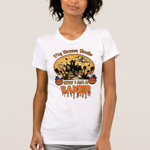 Bezem Gebroken Bakker Halloween Heks Chef Pompoen_ T-shirt
