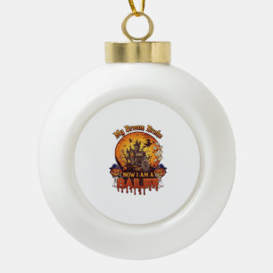 Bezem Gebroken Baljuw Halloween Geest Recht Pompoe Keramische Bal Ornament