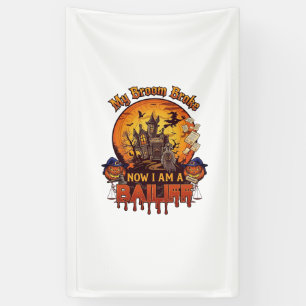 Bezem Gebroken Baljuw Halloween Geest Rechtbank Po Spandoek