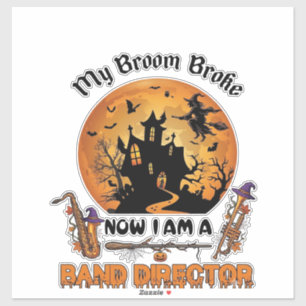 Bezem Gebroken Band Directeur Halloween Spokenhuis Sticker