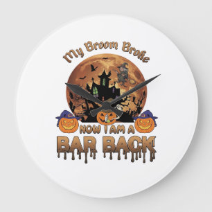 Bezem Gebroken Bar Achterkant Halloween Spokenhuis Grote Klok