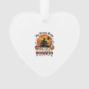 Bezem Gebroken Barista Halloween Heks Koffie Pompo Ornament