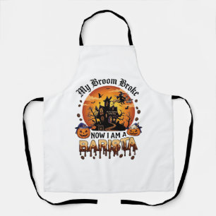 Bezem Gebroken Barista Halloween Heks Koffie Pompo Schort