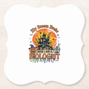 Bezem Gebroken Bioloog Halloween Geheime Kasteel P Kartonnen Onderzetters