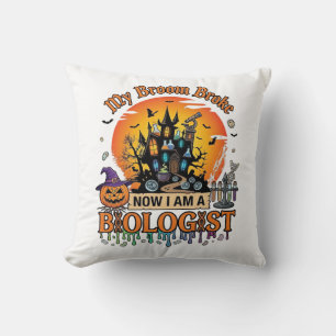 Bezem Gebroken Bioloog Halloween Geheime Kasteel P Kussen