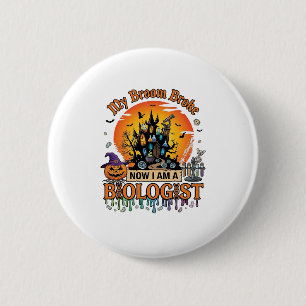 Bezem Gebroken Bioloog Halloween Geheime Kasteel P Ronde Button 5,7 Cm