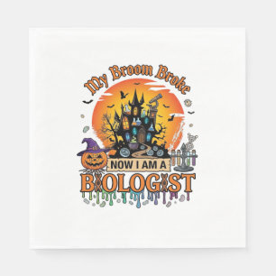 Bezem Gebroken Bioloog Halloween Geheime Kasteel P Servet