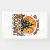 Bezem Gebroken Bioloog Halloween Geheime Kasteel P Spandoek (Horizontaal)