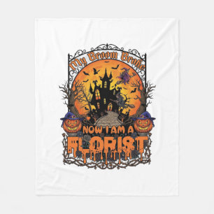 Bezem Gebroken Bloemist Halloween Heks Pompoen Spo Fleece Deken