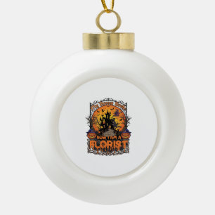 Bezem Gebroken Bloemist Halloween Heks Pompoen Spo Keramische Bal Ornament