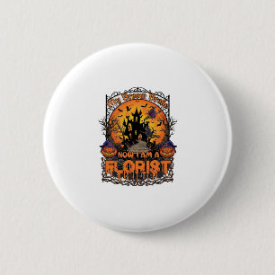 Bezem Gebroken Bloemist Halloween Heks Pompoen Spo Ronde Button 5,7 Cm