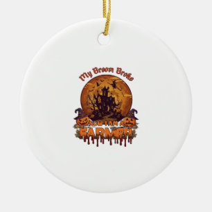 Bezem Gebroken Boer Halloween Heks Spookhuis P Keramisch Ornament