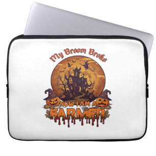 Bezem Gebroken Boer Halloween Heks Spookhuis P Laptop Sleeve