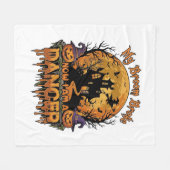 Bezem Gebroken Danser Halloween Spokenhuis Pompoen Fleece Deken (Voorkant (Horizontaal))