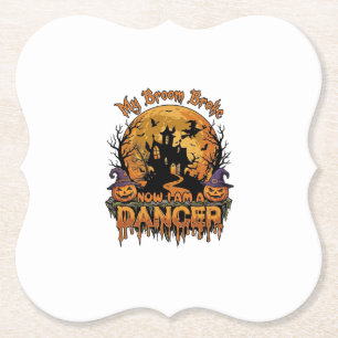 Bezem Gebroken Danser Halloween Spokenhuis Pompoen Kartonnen Onderzetters