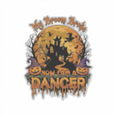 Bezem Gebroken Danser Halloween Spokenhuis Pompoen Sticker (Voorkant)