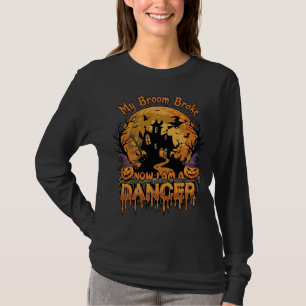 Bezem Gebroken Danser Halloween Spokenhuis Pompoen T-shirt