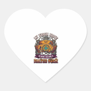 Bezem Gebroken Dialyse Verpleegster Halloween Pet Hart Sticker