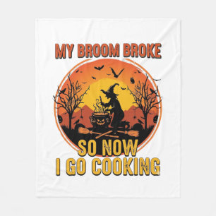 Bezem Gebroken Dus Nu Koken Halloween_1 Fleece Deken