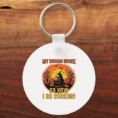 Bezem Gebroken Dus Nu Koken Halloween_1 Sleutelhanger (Voorkant)