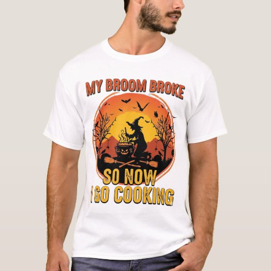 Bezem Gebroken Dus Nu Koken Halloween_1 T-shirt (Voorkant)
