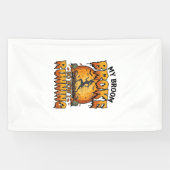 Bezem Gebroken Dus Nu Rennen Halloween Heks Maan_1 Spandoek (Horizontaal)